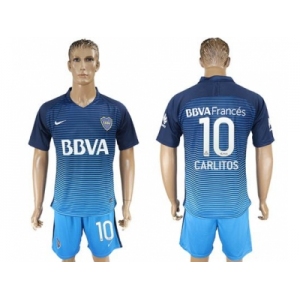 Boca Juniors #10 Carlitos Sec Away Soccer Club Jersey