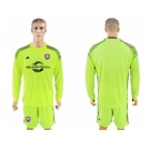 Orlando City SC Blank Shiny Green Long Sleeves Goalkeeper Soccer Club Jersey