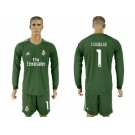 Real Madrid #1 I Casillas Green Goalkeeper Long Sleeves Soccer Club Jersey