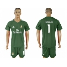 Real Madrid #1 I Casillas Green Goalkeeper Soccer Club Jersey