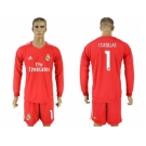 Real Madrid #1 I Casillas Red Goalkeeper Long Sleeves Soccer Club Jersey