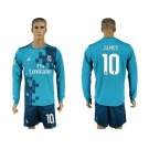 Real Madrid #10 James Sec Away Long Sleeves Soccer Club Jersey