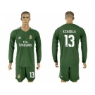 Real Madrid #13 K.Casilla Green Goalkeeper Long Sleeves Soccer Club Jersey