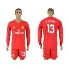 Real Madrid #13 K.Casilla Red Goalkeeper Long Sleeves Soccer Club Jersey