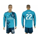 Real Madrid #22 Isco Sec Away Long Sleeves Soccer Club Jersey