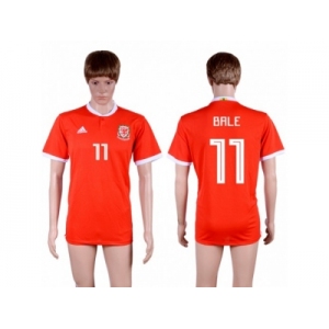 Wales #11 Bale Red Home Soccer Country Jersey