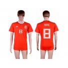 Wales #8 King Red Home Soccer Club Jersey