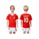 Wales #10 Ramsey Home Kid Soccer Country Jersey