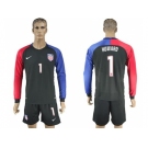 USA #1 Howard Away Long Sleeves Soccer Country Jersey1