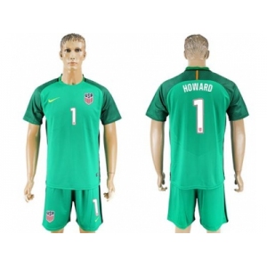 USA #1 Howard Green Goalkeeper Soccer Country Jersey