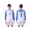 USA #1 Howard Home Long Sleeves Soccer Country Jersey