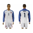 USA #1 Solo Home Long Sleeves Soccer Country Jersey