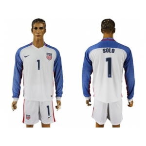 USA #1 Solo Home Long Sleeves Soccer Country Jersey