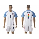 USA #1 Solo White Rainbow Soccer Country Jersey