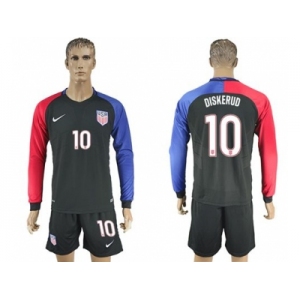 USA #10 Diskerud Away Long Sleeves Soccer Country Jersey1