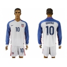 USA #10 Diskerud Home Long Sleeves Soccer Country Jersey1