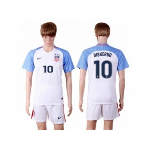 USA #10 Diskerud Home(Three Star) Soccer Country Jersey