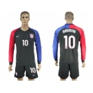 USA #10 Donovan Away Long Sleeves Soccer Country Jersey1