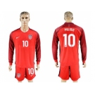 USA #10 Pulisic Away Long Sleeves Soccer Country Jersey