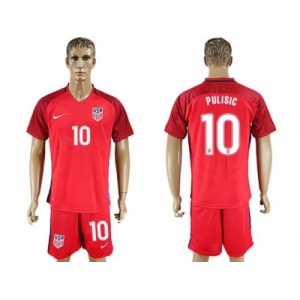 USA #10 Pulisic Away Soccer Country Jersey1