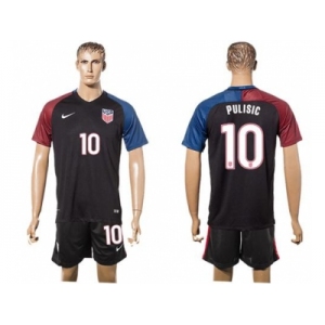USA #10 Pulisic Black Soccer Country Jersey