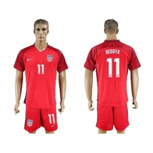 USA #11 Bedoya Away Soccer Country Jersey2