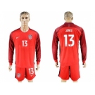 USA #13 Jones Away Long Sleeves Soccer Country Jersey