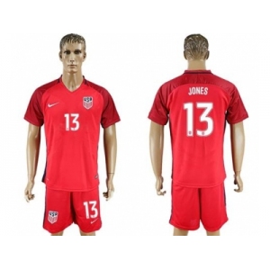 USA #13 Jones Away Soccer Country Jersey2