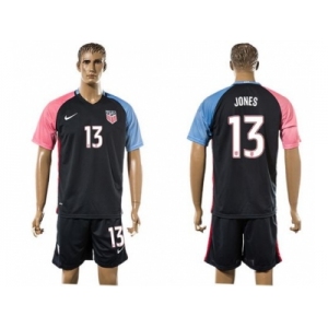 USA #13 Jones Away Soccer Country Jersey3