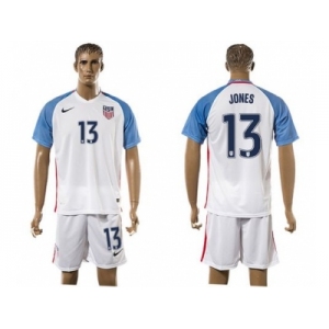 USA #13 Jones Home Soccer Country Jersey2