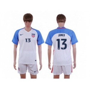 USA #13 Jones Home Soccer Country Jersey