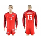 USA #13 Morgan Away Long Sleeves Soccer Country Jersey