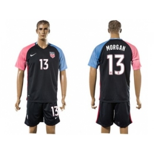 USA #13 Morgan Away Soccer Country Jersey3