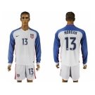 USA #13 Morgan Home Long Sleeves Soccer Country Jersey1