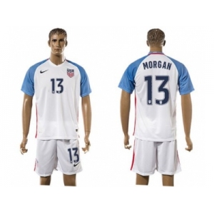 USA #13 Morgan Home Soccer Country Jersey1