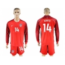 USA #14 Acosta Away Long Sleeves Soccer Country Jersey