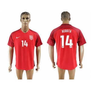 USA #14 Acosta Away Soccer Country Jersey1