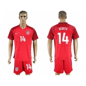 USA #14 Acosta Away Soccer Country Jersey2