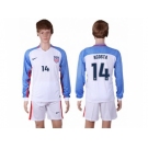 USA #14 Acosta Home Long Sleeves Soccer Country Jersey