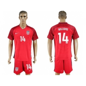 USA #14 Williams Away Soccer Country Jersey2