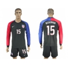 USA #15 Beckerman Away Long Sleeves Soccer Country Jersey1