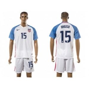 USA #15 Orozco Home Soccer Country Jersey2