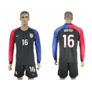 USA #16 Nguyen Away Long Sleeves Soccer Country Jersey1