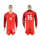 USA #16 Nguyen Away Long Sleeves Soccer Country Jersey