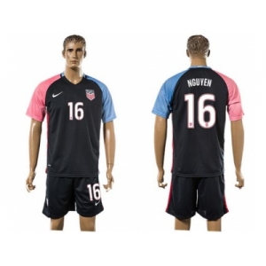 USA #16 Nguyen Away Soccer Country Jersey3