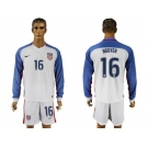 USA #16 Nguyen Home Long Sleeves Soccer Country Jersey1