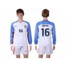 USA #16 Nguyen Home Long Sleeves Soccer Country Jersey