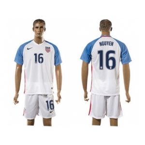 USA #16 Nguyen Home Soccer Country Jersey2