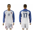 USA #17 Altidore Home Long Sleeves Soccer Country Jersey1