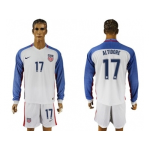 USA #17 Altidore Home Long Sleeves Soccer Country Jersey1